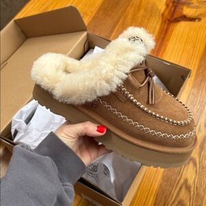 UGG Brown and Cream Platform Shoes